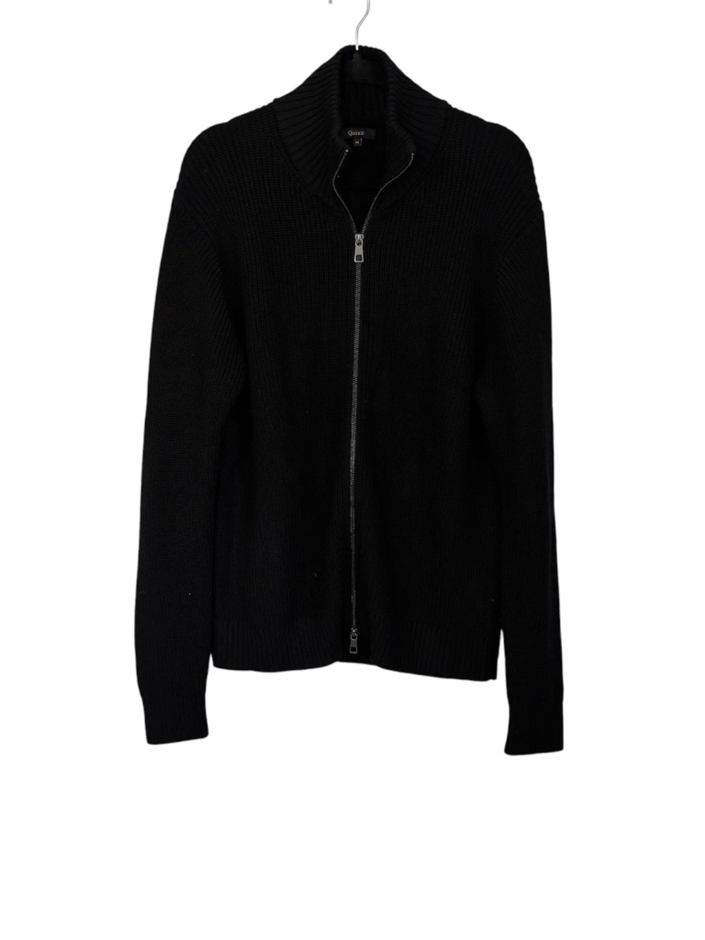 Quince Men’s Australian Merino Wool Full Zip Sweater in Black Sz M NWOT